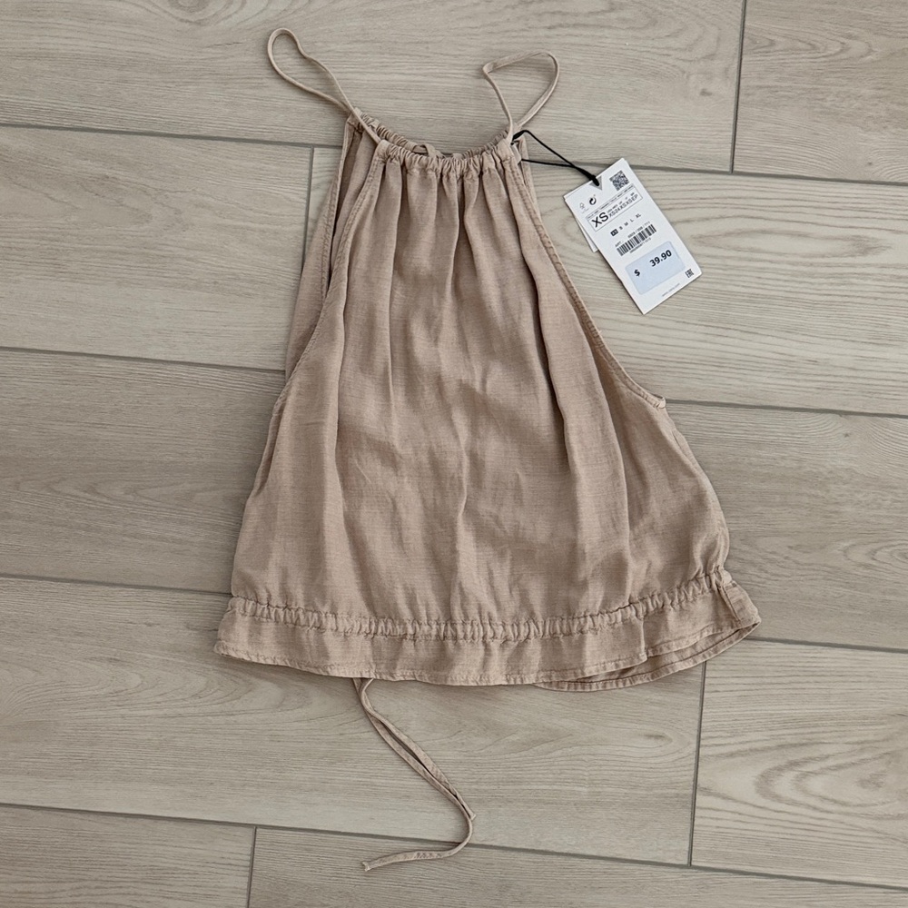 NWT Zara Tan Sleeveless Top Size  XS
